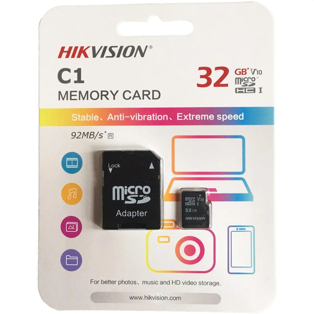 TARJETA DE MEMORIA MICRO SD 32GB HIKVISION C1/32G MODELO: HS-TF-C1 32G