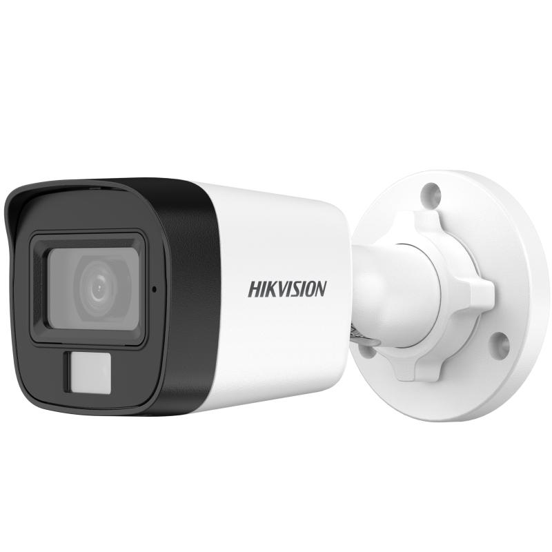 CAMARA HIKVISION, BULLET,  COLORVU DUAL, 2MP, 2.8MM, EXIR Y/O LUZ BLANCA 20M, PLASTICA, MIC AUDIO POR COAXIAL, IP67