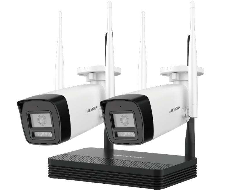 KIT WIFI HIKVISION EASYLINK (NKS424W0H) 4 MEGAS, SE COMPONE DE  NVS (DS-7104NI-S1/W/KIT) + 2 BULLET (DS-2CV1043G2-LIDWF) ,INCLUYE FUENTES, *OPCIONAL: TARJETA MICROSD