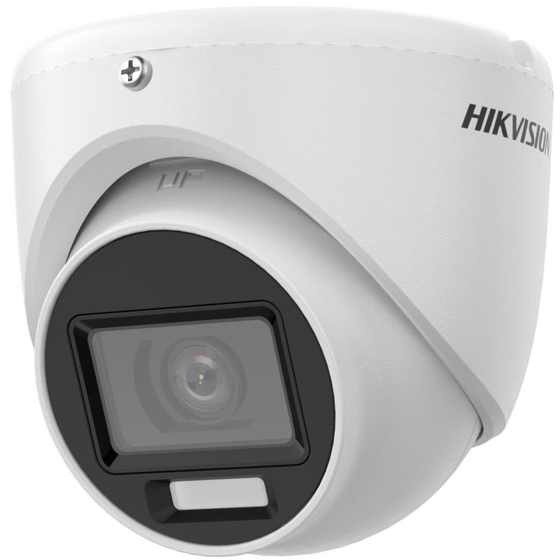 CAMARA HIKVISION, TURRET, COLORVU DUAL, 5MP, 2.8MM, LUZ BLANCA 20M, IR 30M, MIC AUDIO POR COAXIAL, METAL