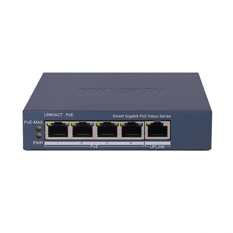 SWITCH GIGABIT, NO ADMINISTRABLE, 4 PUERTOS 1000 MBPS POE, MÁS 1 PUERTO 1000 MBPS DE UPLINK