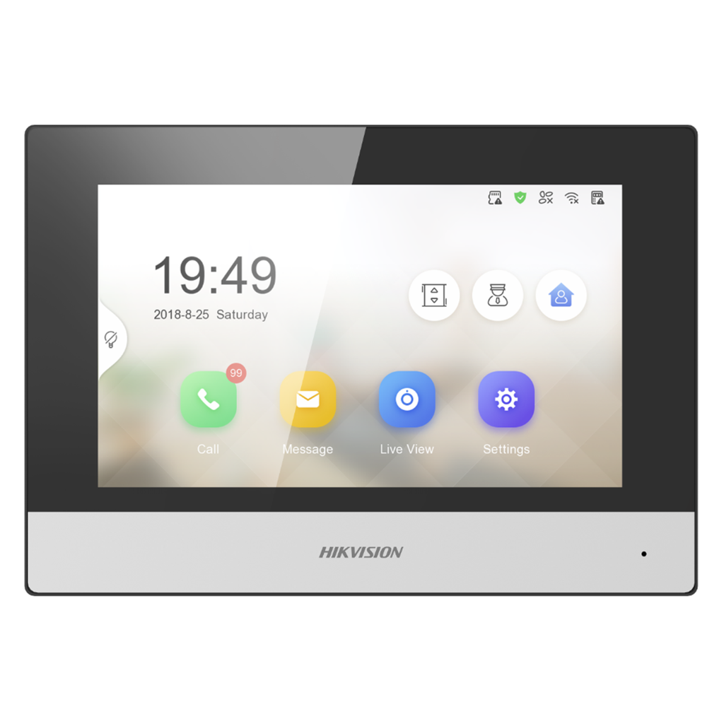 PANTALLA HIKVISION PORTERO 7" ,TACTIL , HIK CONNECT , 256 MB INTERNA