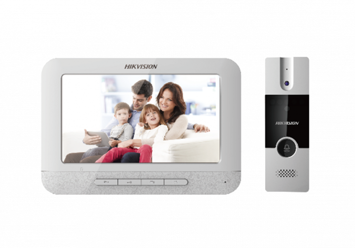 PORTERO VISOR HIKVISION , ANALOGICO, MONITOR 720P (DS-KH2220) , FRENTE PLASTICO  (DS-KB2411T-IM)