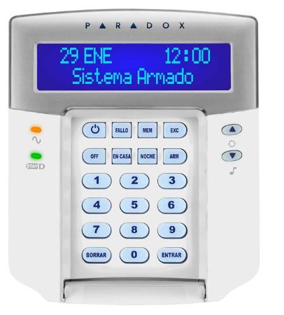 TECLADO SP/MG LCD ALFANUMERICO 32 ZONAS 2 PARTICIONES PARADOX