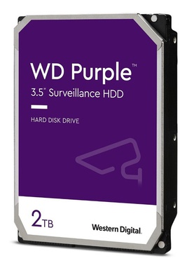 DISCO RIGIDO WD PURPLE DE 2 TB SATA P/ VIDEO VIGILANCIA  *1 DISCO POR DVR O NVR*