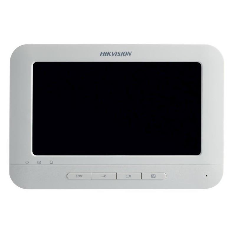 [DS-KH6210-L] PANTALLA HIKVISION 7" P/VIDEO PORTERO, BOTONERA, INTERIOR, MIC,2 ALARM,12VCC 