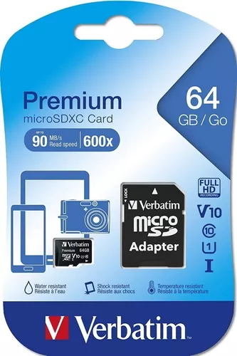 [MICROSD64VER] TARJETA DE MEMORIA MICRO SD 64GB VERBATIM