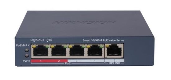 [DS-3E1105P-EI/M] SWITCH HIKVISION POE DE 4 PUERTOS, MONITOREABLE DESDE LA NUBE