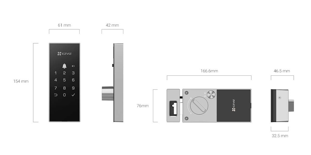 [CS-DL03] CERRADURA INTELIGENTE, EZVIZ, TIPO CERROJO